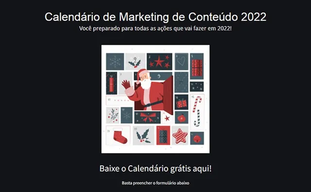 CALENDÁRIO DE MARKETING DE CONTEÚDO 2022 - NATAL